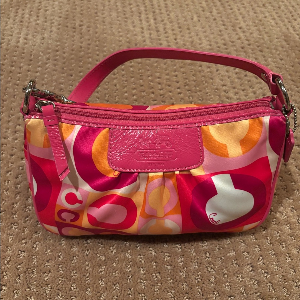 SOLD!!!! Coach Vibrant Pink and Orange Mini Shoulder Bag